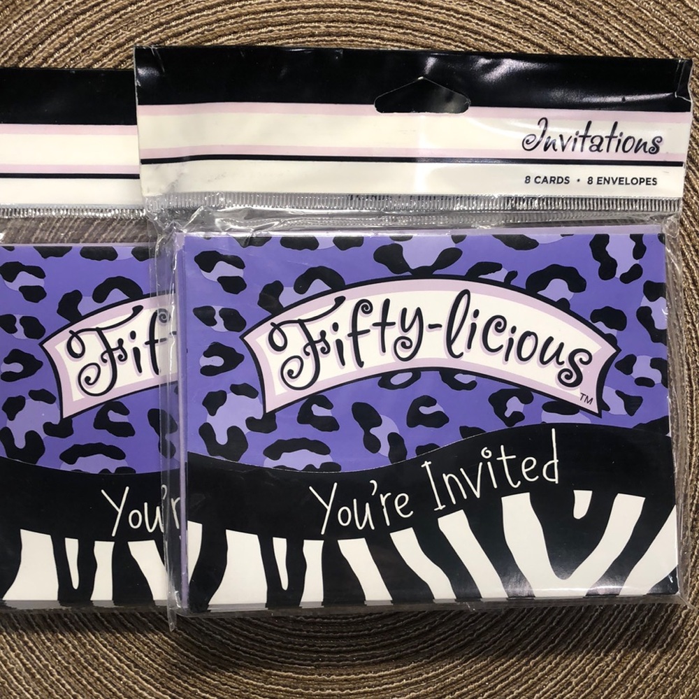 2 Pkgs Invitations Turning 50 Fifty-Licous